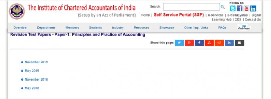 ICAI Released RTP for November 2019 Examination