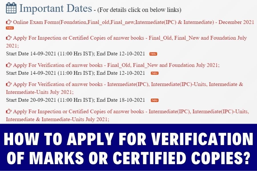 CA July 2021 Result How To Apply For Verification Of Marks